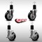 Service Caster 4'' SS Black Poly Wheel Swivel 1-3/4'' Expanding Stem Caster Set 2 Brakes, 4PK SCC-SSEX20S414-PPUB-BLK-2-TLB-2-134 - alternate 2